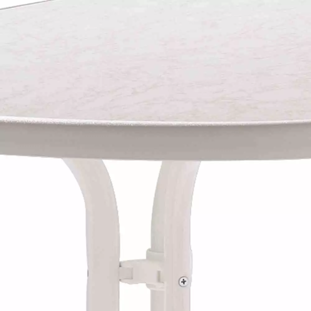 Sieger Gartentisch klappbar oval 140x90 cm weiß Stahl | Tische