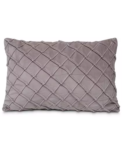 fleur ami MADELEINE - Ribbed Cotton Velvet Diamond Pattern Pillow