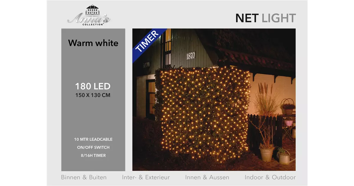 LED Lichterkette 80-120-180 flammig Innen /Ausen Dekorationsbeleuchtung weiß 