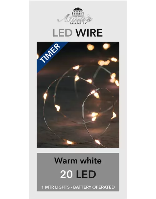 LED WIRE INDOOR SILBERDRAHT 20LIGHTS 1M LED WARM 
