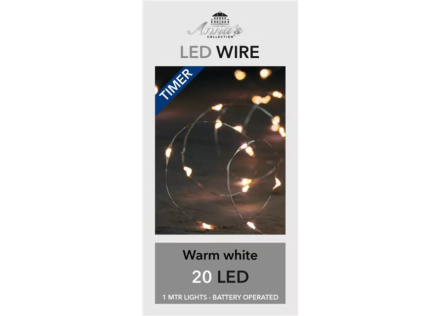 LED WIRE INDOOR SILBERDRAHT 20LIGHTS 1M LED WARM 