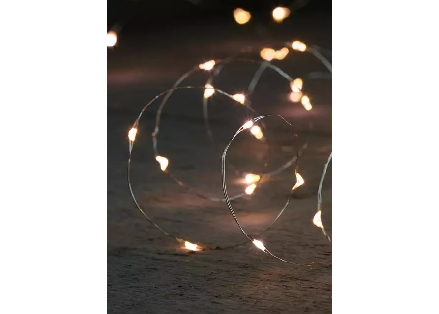 LED WIRE SILBERDRAHT 20 LIGHTS 1M LED WARMWEISS 