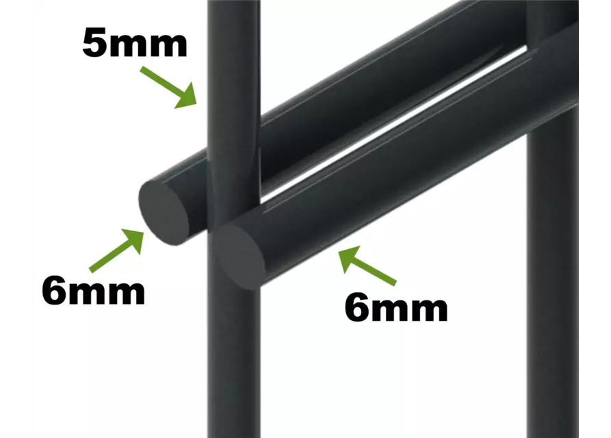 Doppelstabmattenzaun 103 x 251 cm, anthrazit, 6/5/6, Standard