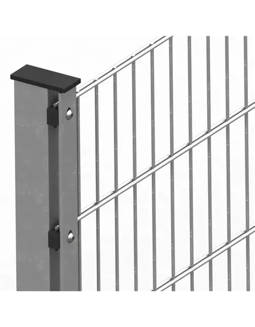 Doppelstabmattenzaun 103 x 251 cm, feuerverzinkt / silbergrau, 6/5/6, Premium