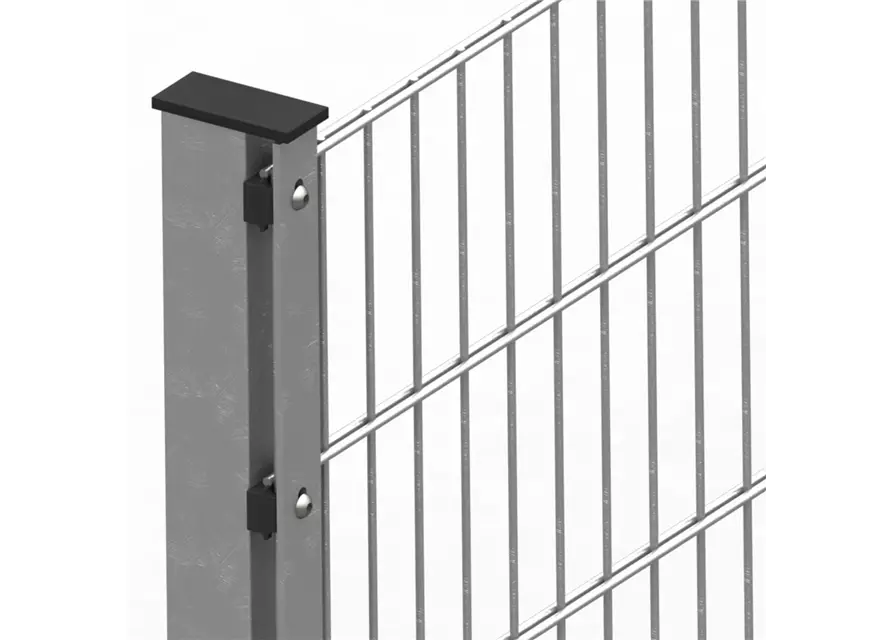 Doppelstabmattenzaun 103 x 251 cm, feuerverzinkt / silbergrau, 6/5/6, Premium