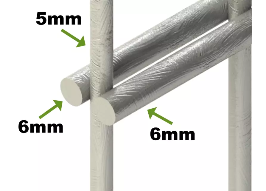 Doppelstabmattenzaun 103 x 251 cm, feuerverzinkt / silbergrau, 6/5/6, Premium