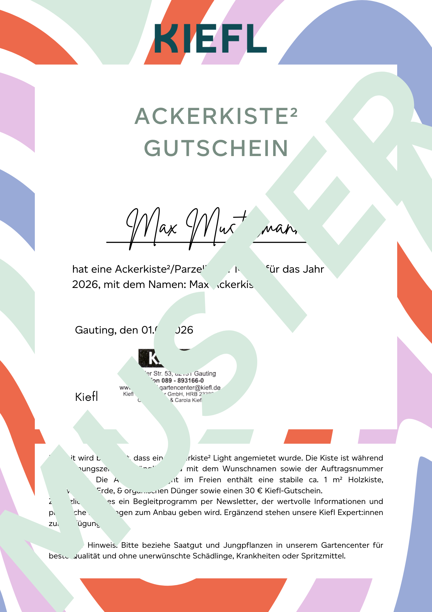 Geschenkoption Ackerkiste