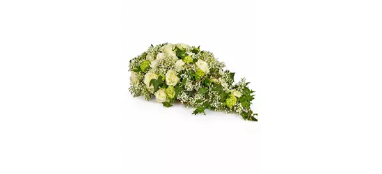 Sargbukett 'Weiße Rosen'