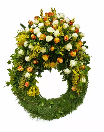 Kopfgarnierter Trauerkranz 'Florina'