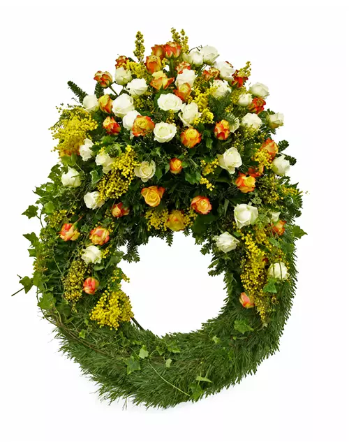 Kopfgarnierter Trauerkranz 'Florina'