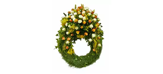 Kopfgarnierter Trauerkranz 'Florina'