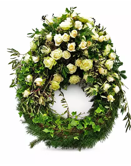 Kopfgarnierter Trauerkranz 'Fenja'
