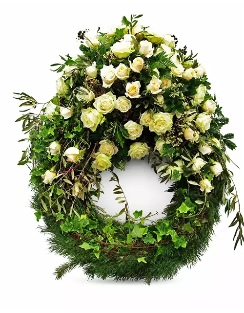Kopfgarnierter Trauerkranz 'Fenja'