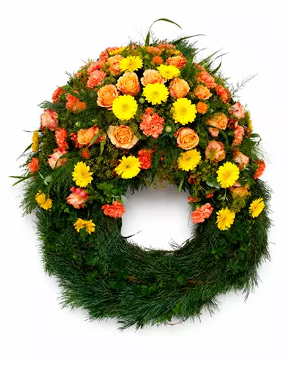 Kopfgarnierter Trauerkranz 'Kara'