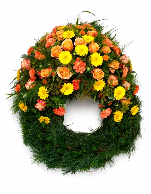 Kopfgarnierter Trauerkranz 'Kara'