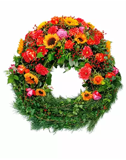 Kopfgarnierter Trauerkranz 'Jessica'