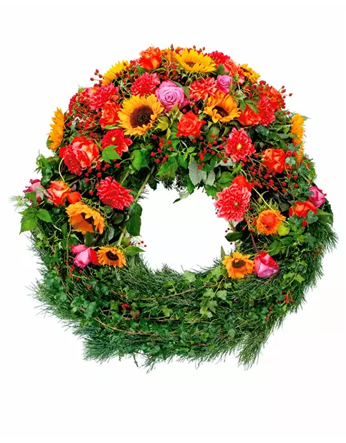 Kopfgarnierter Trauerkranz 'Jessica'