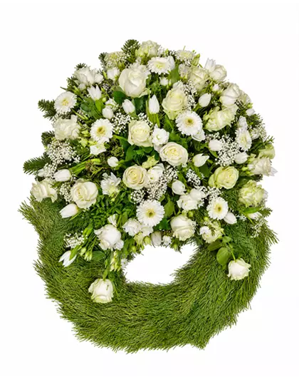 Kopfgarnierter Trauerkranz 'Elodie'