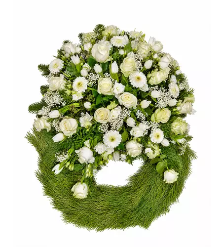 Kopfgarnierter Trauerkranz 'Elodie'