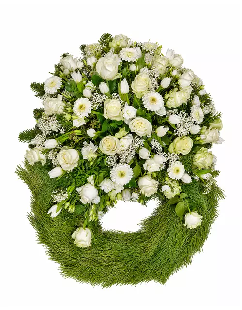 Kopfgarnierter Trauerkranz 'Elodie'
