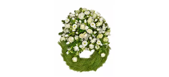 Kopfgarnierter Trauerkranz 'Elodie'