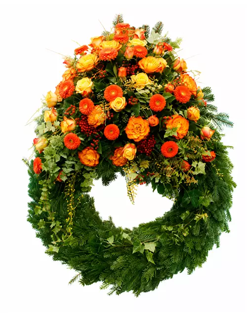 Kopfgarnierter Trauerkranz 'Ronja'