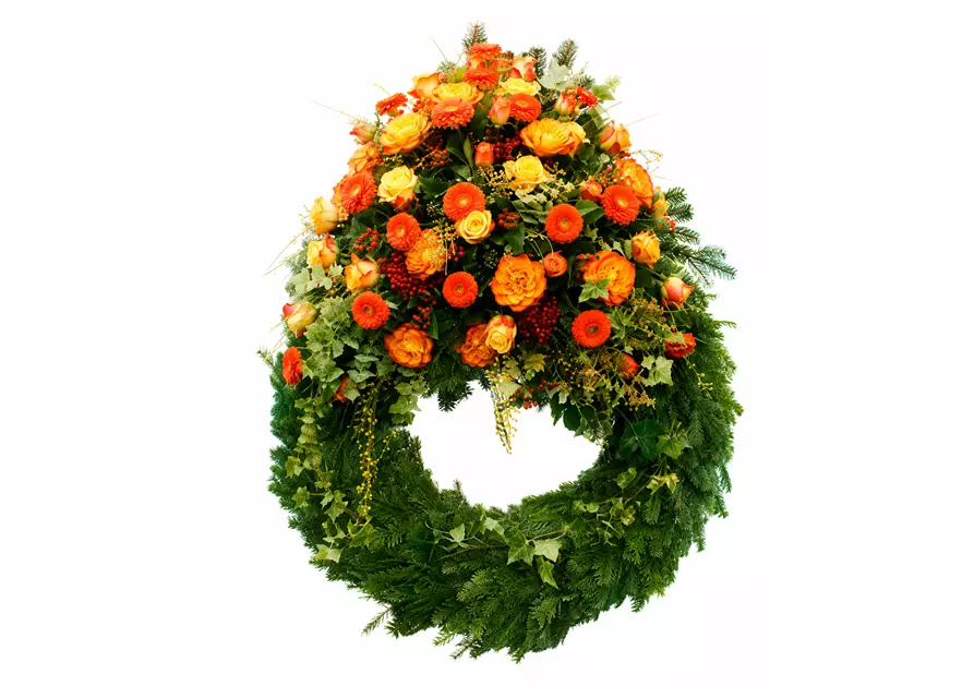 Kopfgarnierter Trauerkranz 'Ronja'