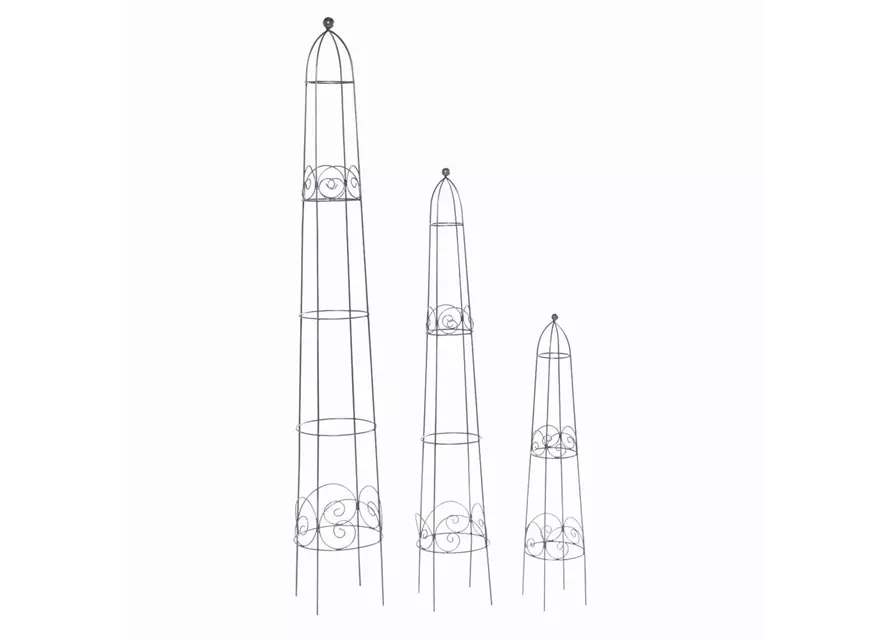 Siena Garden Obelisken-Set Bastos, 3-teilig Metall dunkelgrau, unterverzinkt 
