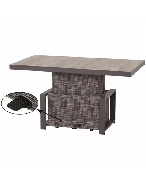Siena Garden Corido Lifttisch 130x75cm Alu/Geflecht/Keramik 