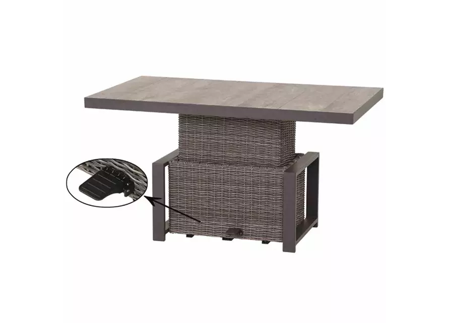 Siena Garden Corido Lifttisch 130x75cm Alu/Geflecht/Keramik 