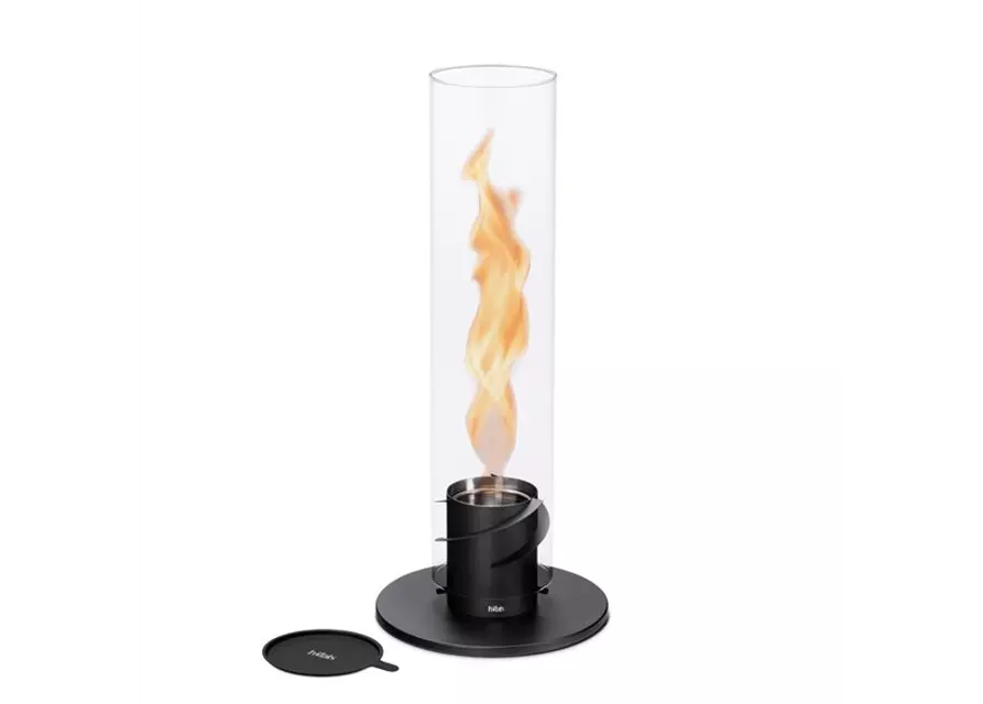 SPIN 90 schwarz, Tischfeuer, Windlicht