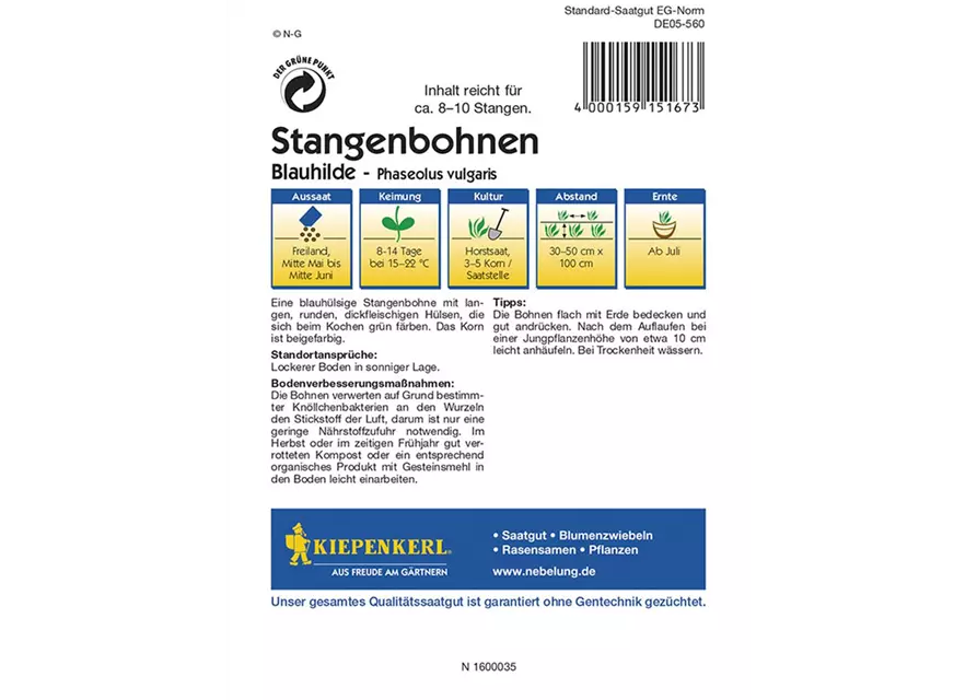 Stangenbohne Blauhilde