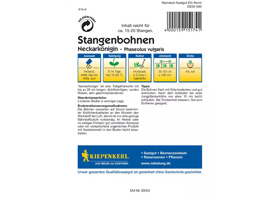 Stangen-Bohne 'Neckarkönigin'