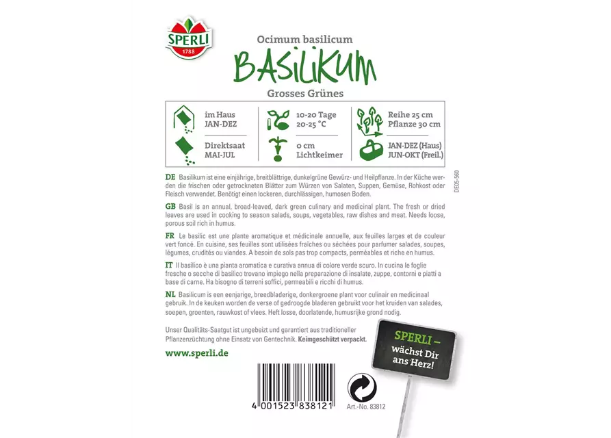 Garten-Basilikum 'Großes Grünes'