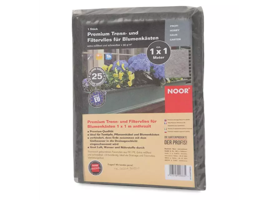 Premium Blumenkastenvlies 1x1 m 90 g/m² dunkelgrau