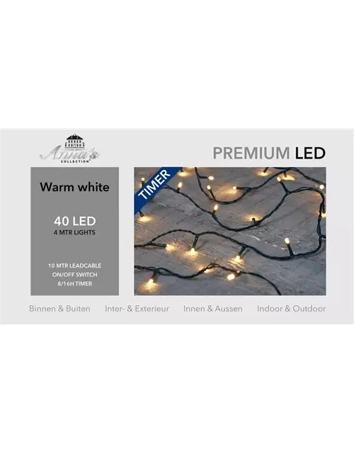 Premium Lichterkette, warmweiß, 40 LED, 4 m